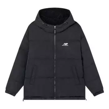 Куртка New Balance logo Sportswear Puffer 'Black White', черный
