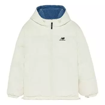 Куртка New Balance Logo Sportswear Puffer 'White Blue', белый