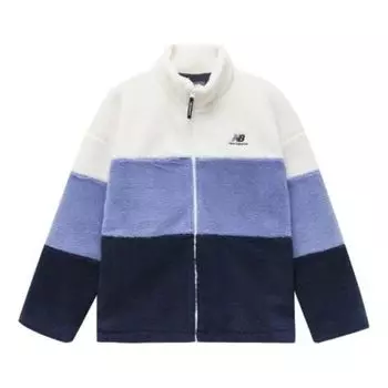 Куртка New Balance Plus Colorblock Patch Detail Zip Up Teddy Jacket 'White Blue Black', белый