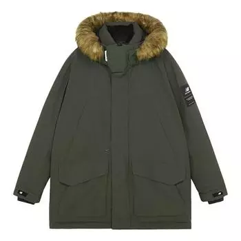 Куртка New Balance Warm Hooded Down Jacket 'Green', зеленый