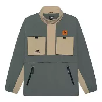 Куртка New Balance Windbreaker Sweatshirt 'Green Khaki', зеленый