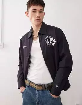 Куртка New Era NY Yankees с вышивкой на молнии темно-синего цвета