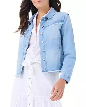 Куртка NIC+ZOE Fringe Detail Denim Jacket, цвет Breeze