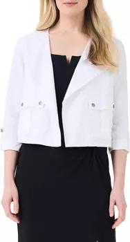Куртка NIC+ZOE Rumba Linen Moto Jacket, цвет Paper White