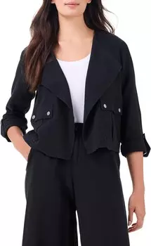 Куртка NIC+ZOE Rumba Linen Moto Jacket, цвет Black Onyx