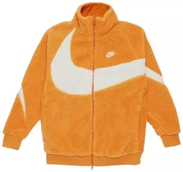 Куртка Nike Big Swoosh Reversible Boa Jacket (Asia Sizing) 'Hot Curry/Coconut Milk', оранжевый