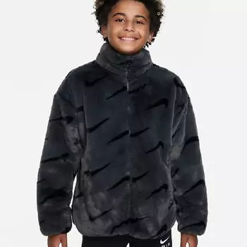 Куртка Nike Sportswear Big Kids Faux Fur, черный