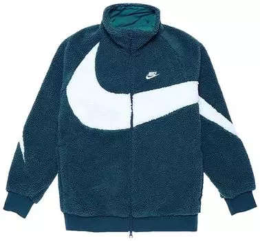 Куртка Nike Sportswear Big Swoosh Reversible Boa Jacket (Asia Sizing) 'Deep Jungle/Sail', бирюзовый