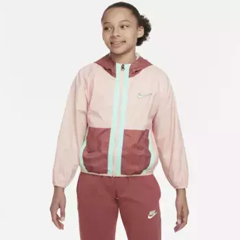 Куртка Nike Sportswear для улицы "ODP Big Kids' Woven Jacket" с капюшоном, оранжевый