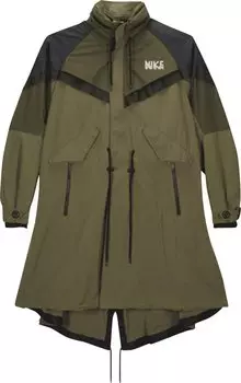 Куртка Nike x sacai Trench Jacket 'Medium Olive', зеленый