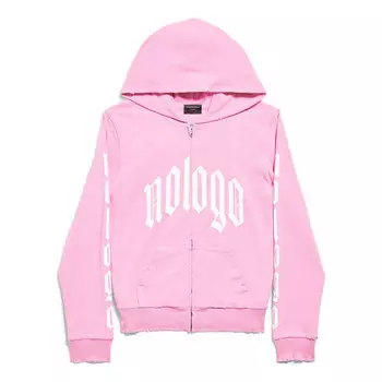 Куртка nologo zip-up hoodie small fit 'light pink white' Balenciaga, розовый