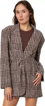 Куртка Norma Kamali Oversized Single Breasted Jacket, цвет Chocolate Glenn Plaid Tweed