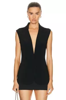 Куртка Norma Kamali Sleeveless Single Breasted, черный