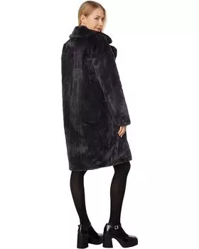 Куртка NVLT Short Pile Faux Fur Star Print Jacket, угольный