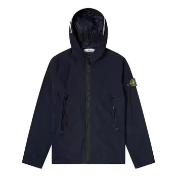 Куртка nylon garment dyed hooded jacket 'navy' Stone Island, синий