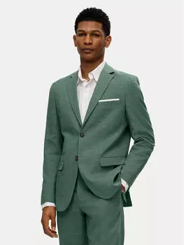 Куртка облегающего кроя 16087870 Selected Homme, зеленый