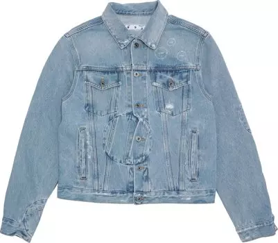 Куртка Off-White Arrow Twist Denim Jacket 'Cobalt Blue/White', синий