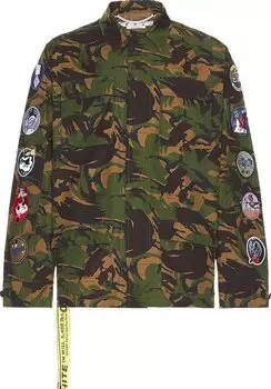 Куртка Off-White Camo Patch Field Jacket 'Army Green', зеленый