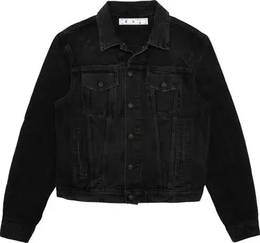 Куртка Off-White Negative Mark Slim Denim Jacket 'Faded Black/Castelrock', черный