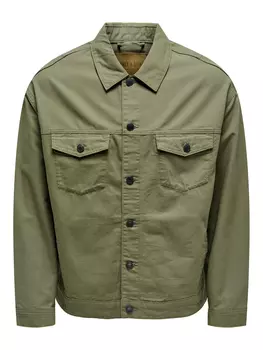 Куртка ONLY Hemd Jacke Basic bergangs Shaket mit Taschen ONSEND, оливковый