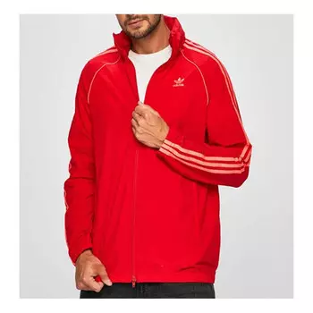 Куртка originals stripe loose hooded windbreaker jacket red Adidas, красный