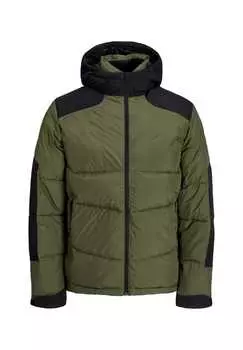 Куртка Otis Puffer Transition Jacket с капюшоном и шнурком Jack & Jones, зеленый