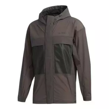 Куртка outdoor casual sports hooded jacket brown Adidas, коричневый