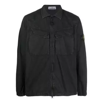 Куртка overshirt 'black' Stone Island, черный