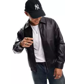 Куртка оверсайз из искусственной кожи Pull&Bear