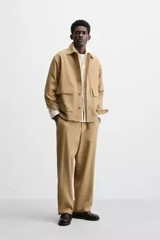 Куртка оверсайз кроя ZARA, кэмел