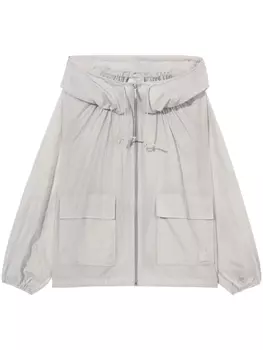 Куртка оверсайз с капюшоном и сборками b+ab, серый