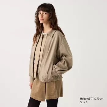 Куртка оверсайз UNIQLO, бежевый