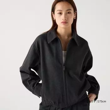 Куртка оверсайз UNIQLO, темно-серый