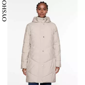 Куртка Oysho PrimaLoft водонепроницаемая, кремовый