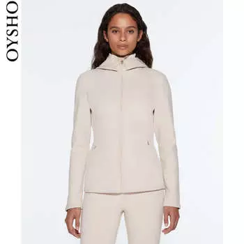 Куртка Oysho с капюшоном, кремовый