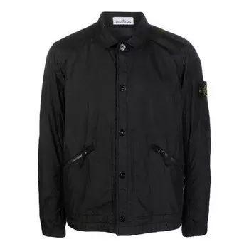 Куртка padded crinkle reps nylon shirt jacket 'black' Stone Island, черный
