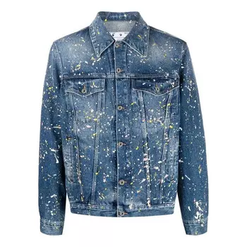 Куртка paint skate denim jacket 'blue' Off-White, синий