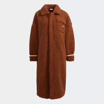 Куртка-пальто Adidas Cosy Sherpa, коричневый