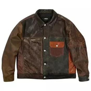 Куртка Palace Patchy Leather Jacket 'Multicolor', разноцветный