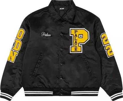 Куртка Palace Satin Varsity Jacket 'Black', черный