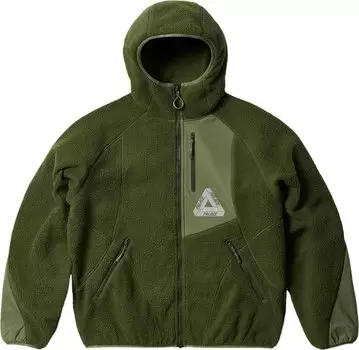 Куртка Palace Therma Hooded Fleece Jacket 'Olive', зеленый