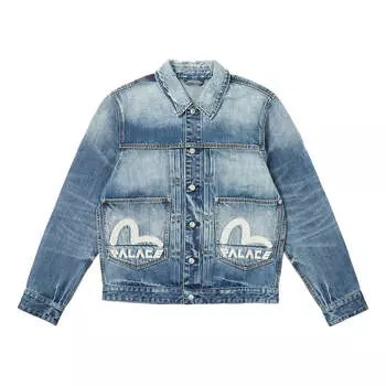 Куртка Palace x Evisu Dice Denim Jacket 'Light Wash', синий