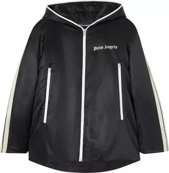 Куртка Palm Angels Logo Padded Hoody Jacket 'Black/White', черный