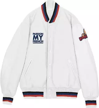 Куртка Paris Saint-Germain x Pardon My French Varsity Jacket 'White', белый