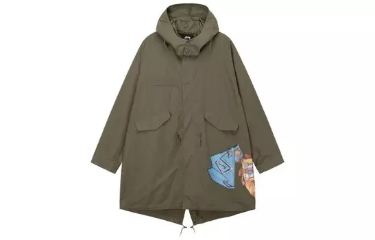 Куртка-парка с графическим принтом Stssy Stussy, зеленый
