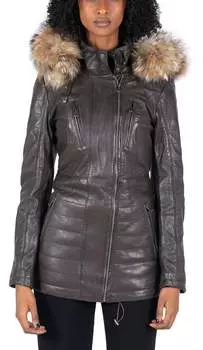 Куртка-парка средней длины с капюшоном TruClothing, коричневый