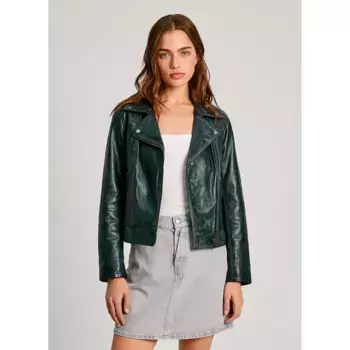 Куртка Pepe Jeans Aurori leather, зеленый
