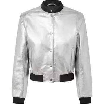 Куртка Pepe Jeans Selena Leather, серебряный