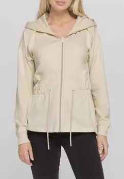 Куртка переходная, капюшон, манжеты в рубчик, женская LASCANA, кремовый