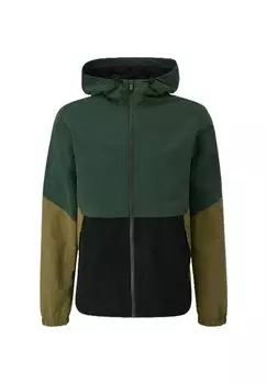 Куртка переходная, капюшон, воротник стойка, мужская QS, зеленый